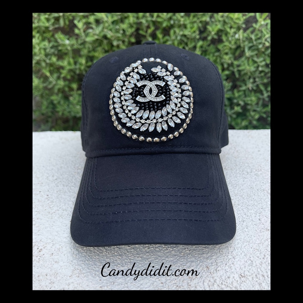 NWT Handmade Candy Did It! Raised Couture Medallion Bling Ball Cap